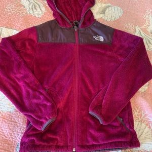 Fuzzy north face jacket